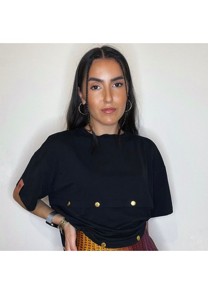 Lilii Gold Zımba Detaylı Basic T-Shirt fiyatları