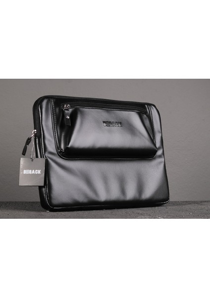 : Ön Cepli Laptop Çantası : Siyah