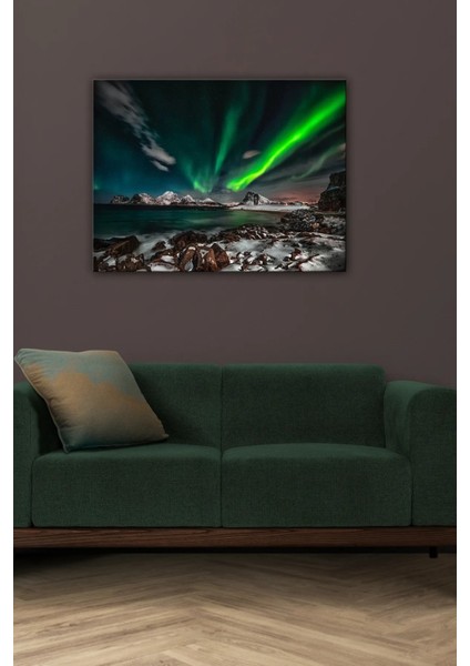 Dijital Baskılı Modern Doğa-Manzara Temalı Kuzey Yıldızları Ahşap Kanvas Tablo AR030441 fiyatları