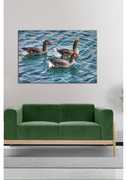 Dijital Baskılı Salon Oturma Odası Mutfak Hayvan Motifli Ördek Desenli Kanvas Tablo AR030424 fırsatları