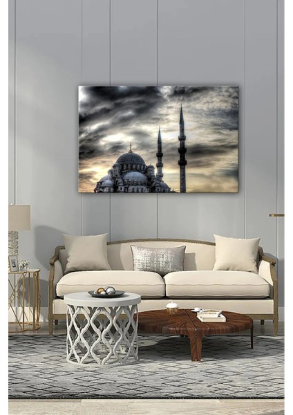 Dijital Baskılı Dini Camii Motifli Dekoratif Ahşap Kanvas Tablo AR030442