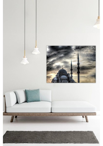 Dijital Baskılı Dini Camii Motifli Dekoratif Ahşap Kanvas Tablo AR030442 fırsatları