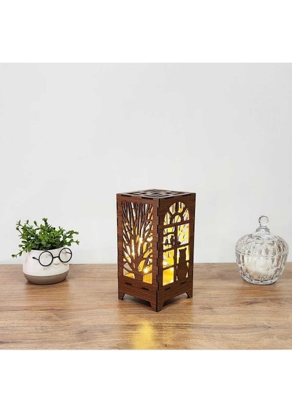 Lazer Kesim Peri Ledli Abajur Mini Masa Gece Lambası Pilli