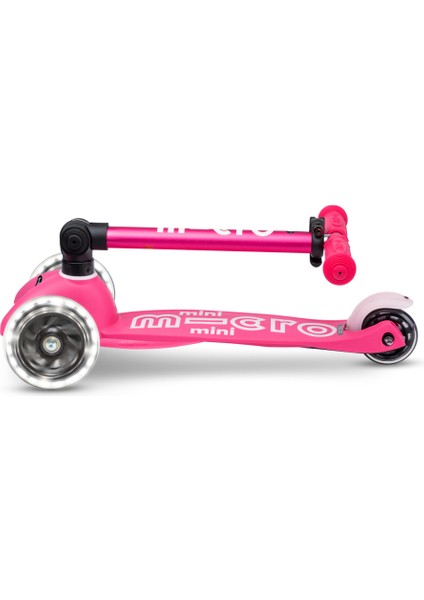 Scooter Mini Micro Deluxe Foldable LED Pink MMD197