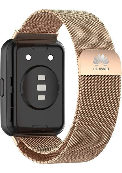 Huawei Watch Fit 2 Modeline Uyumlu Paslanmaz Çelik Metal Hasır Kordon 20MM