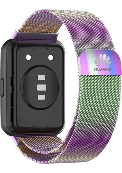 Huawei Watch Fit 2 Modeline Uyumlu Paslanmaz Çelik Metal Hasır Kordon 20MM