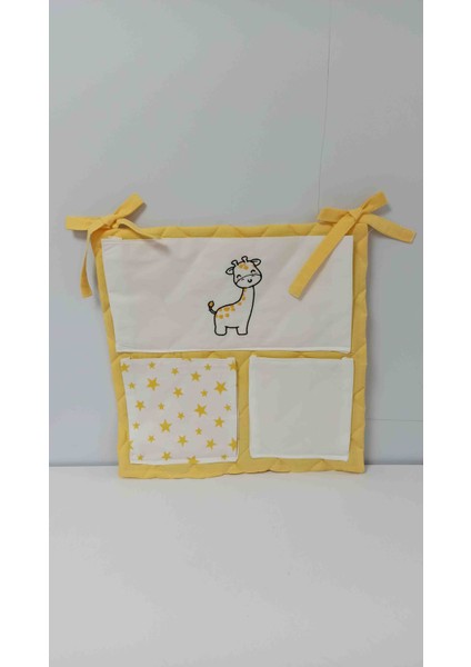 Beşik Düzenleyici Cepli Organizer Sarı Zürafa Nakışlı fiyatları