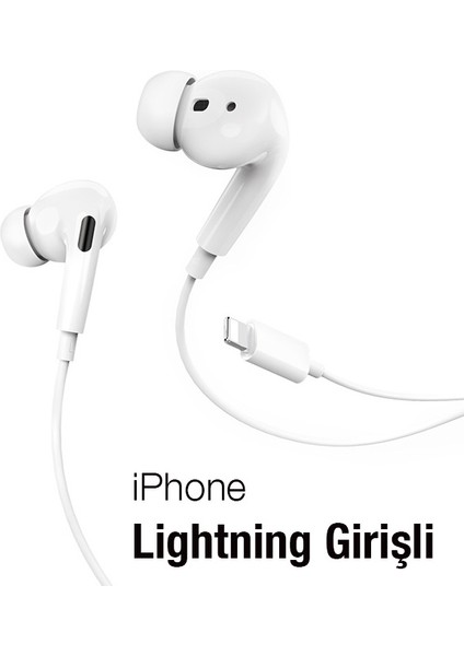 M1 Pro Series iPhone Lightning Kulakiçi Kablolu Kulaklık