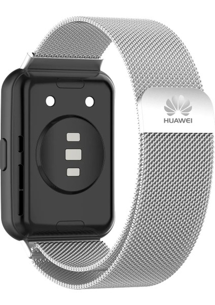 Huawei Watch Fit 2 Modeline Uyumlu Paslanmaz Çelik Metal Hasır Kordon 20MM
