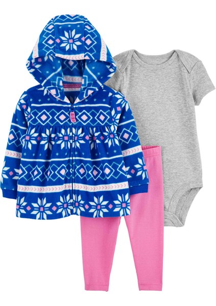 Kız Bebek 3'lü Hırkalı Set