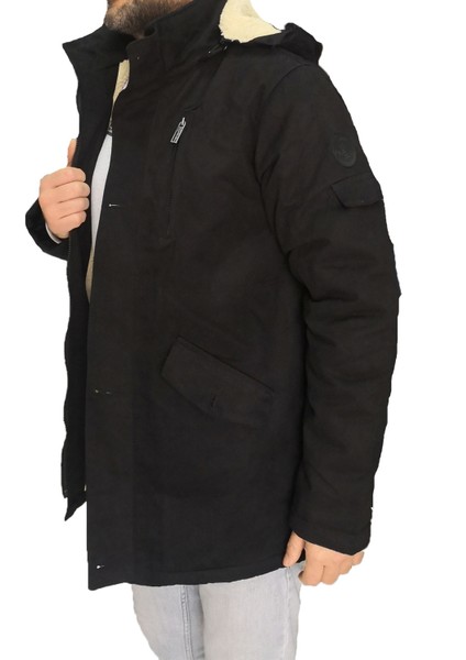 3125 Gabardin Dar Kesim Kaban_siyah