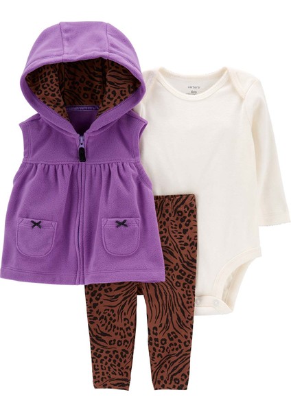 Kız Bebek 3'lü Yelek Set