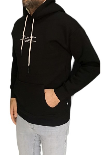 Bay Aygün  3132 Rw De La Kapüşonlu Darkesim Sweatshirt_siyah