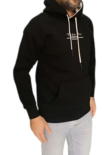 Bay Aygün  3132 Rw De La Kapüşonlu Darkesim Sweatshirt_siyah