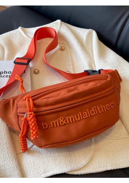 Rahat Kanvas Küçük Çanta Kadın Sonbahar ve Kış Crossbody Çanta Spor Göğüs Çantası Çok Yönlü Bez Çanta Kadın Bel (Yurt Dışından)