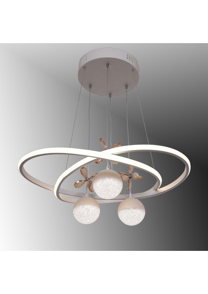 TT310-3TPL-BY Tt Aydınlatma Trio Modeli Mat Beyaz 3 Toplu 3 Renk Modüllü Ledli Avize