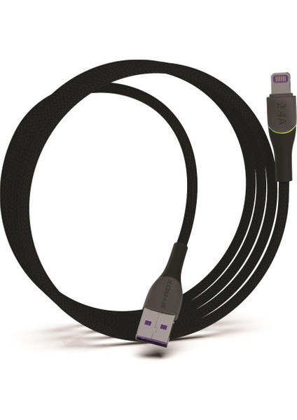C136AL 2.4A Lightning Iphone Rgb Hasir Şarj Hızlı Data Kablosu