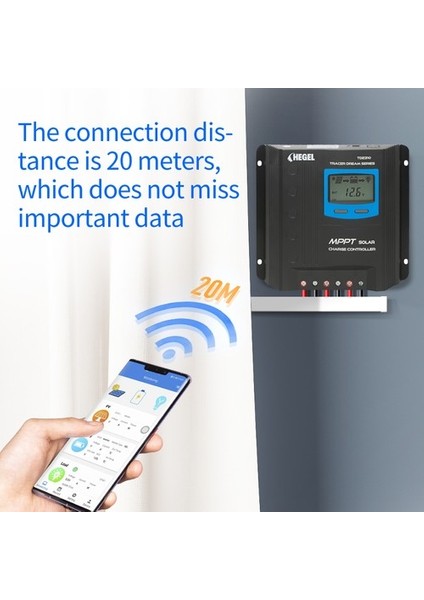 Mppt Solar Şarj Kontrol Cihazı Hegel Bluetooth Bağlantılı 30A 12/24V