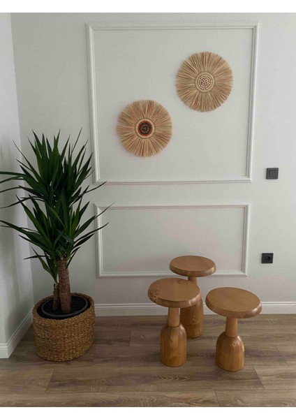 Ürgüp Mantar Sehpa 3'lü Set (43 48 53 Cm)