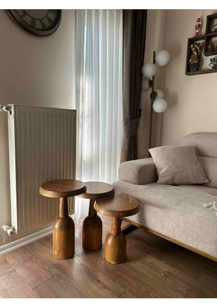 Ürgüp Mantar Sehpa 3'lü Set (43 48 53 Cm)