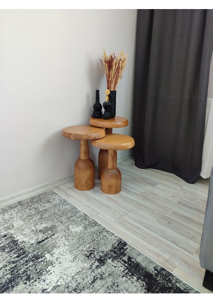 Ürgüp Mantar Sehpa 3'lü Set (43 48 53 Cm)