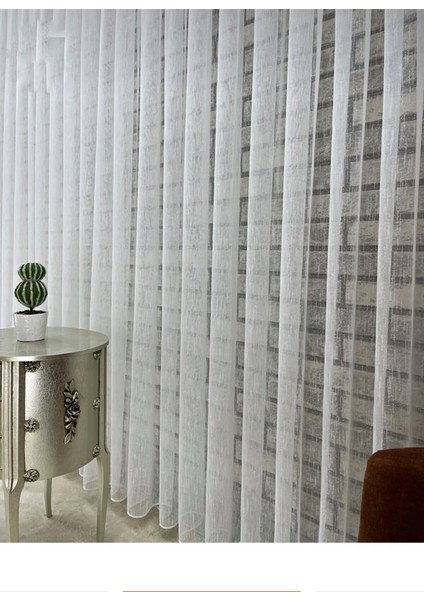 Aleyna Home Brillant Şantuk Tül Perde Kullanıma Hazır Normal Pile