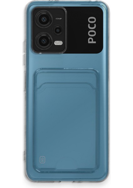 Xiaomi Poco X5 5g Kılıf Şeffaf Kartlıklı Silikon Kılıf Kapak- Şeffaf