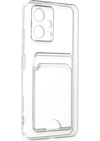 Xiaomi Poco X5 5g Kılıf Şeffaf Kartlıklı Silikon Kılıf Kapak- Şeffaf