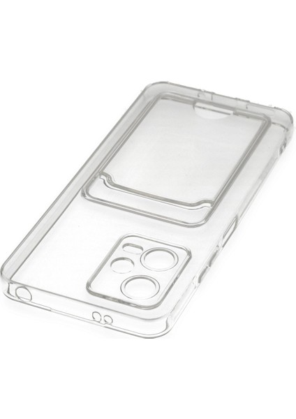 Xiaomi Poco X5 5g Kılıf Şeffaf Kartlıklı Silikon Kılıf Kapak- Şeffaf
