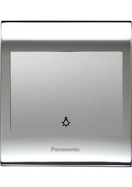 Viko Panasonic Thea Blu Light Anahtar, Çerçeve Chrome+Beyaz, Kapak Metalik Beyaz