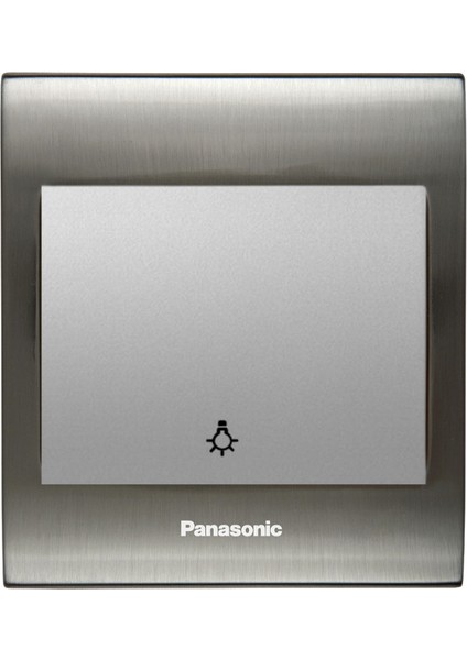 Viko Panasonic Thea Blu Light Anahtar, Çerçeve Inox+Beyaz, Kapak Metalik Beyaz