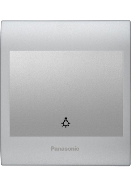 Viko Panasonic Thea Blu Light Anahtar, Çerçeve Chrome Matt+Beyaz, Kapak Metalik Beyaz