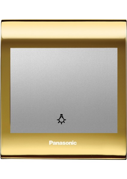 Viko Panasonic Thea Blu Light Anahtar, Çerçeve Gold+Dore, Kapak Metalik Beyaz