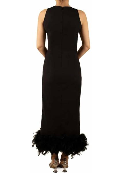 Siyah Tüylü Abiye Elbise fiyatları