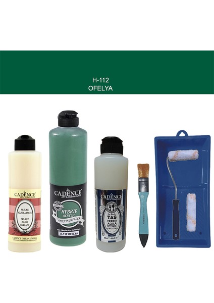 Banyo Mutfak - Multi H - 112 Ofelya 500 ml Parlak Yüzey Ast 250 ml Taş Vernik Mat 250 ml Saten Rulo Set