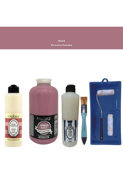 Banyo Mutfak - Multi H - 028 V Pembe 2000 ml Parlak Yüzey Ast 500 ml Taş Vernik 500 ml Satenruloset