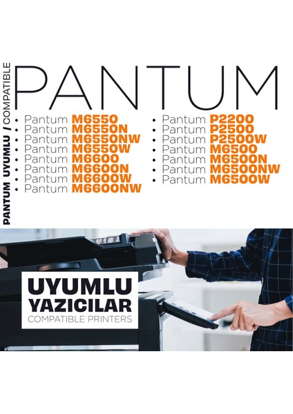 Pantum M6550W Muadil Toner2'li Avantaj Paket / PA210 / P2200 / P2500 / M6500 / M6550 / M6600 modelleri