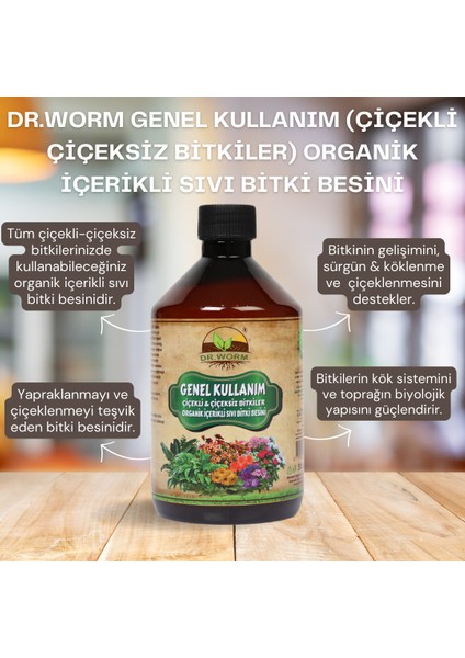 Çiçekli Çiçeksiz Bitkiler Genel Kullanım Organik İçerikli Sıvı Bitki Besini (Gübresi) 500 ml