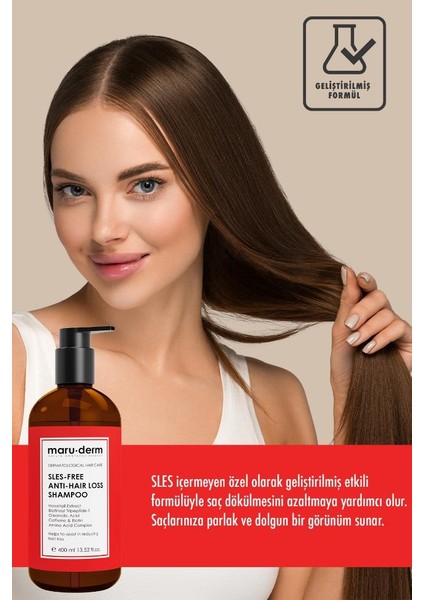 Maruderm Saç Sülfatsız Şampuan 400 ml | Tüm Saç Tipleri | Sülfatsız Tuzsuz Vegan Şampuan