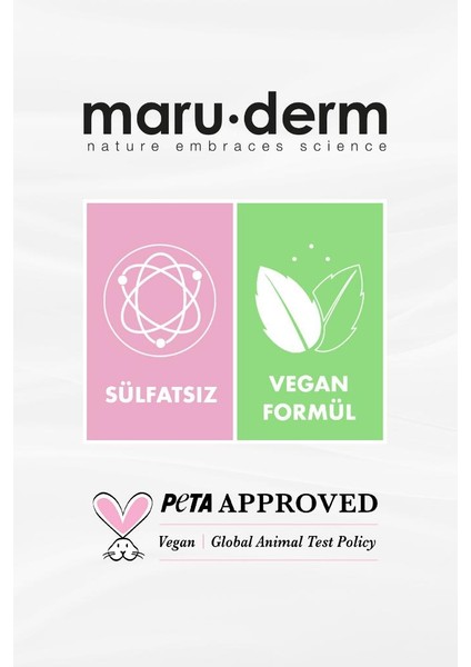 Maruderm Saç Sülfatsız Şampuan 400 ml | Tüm Saç Tipleri | Sülfatsız Tuzsuz Vegan Şampuan