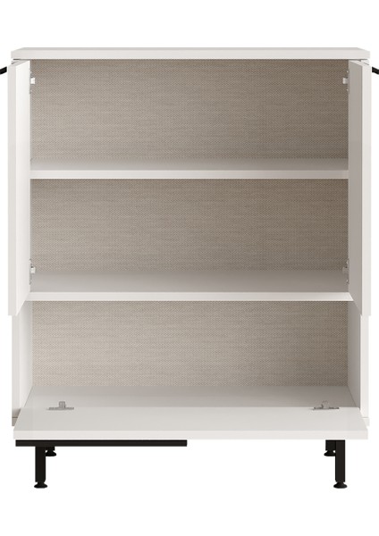 Leena 75 cm Ofis Dolabı 3 Kapaklı Metal Ayaklı Beyaz LA8B-W
