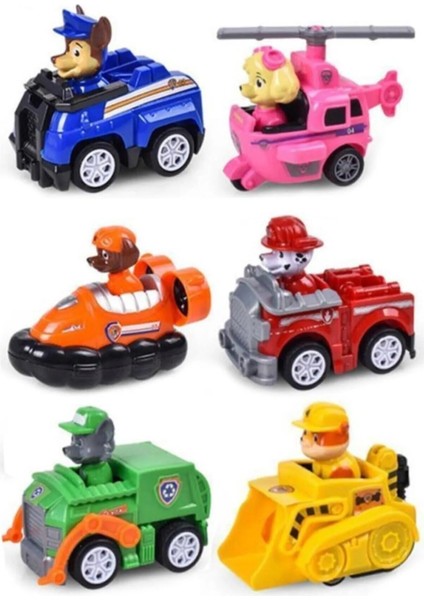 Paw Patrol Oyuncak Görev Araçları 6 Karakter Çek Bırak Araba - Tuka indirimleri