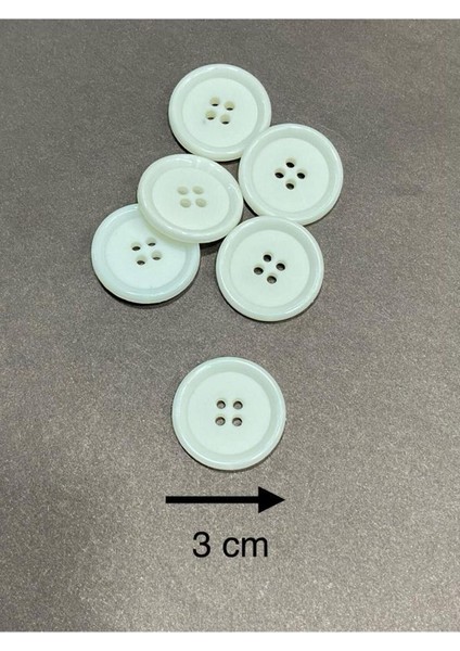 Kaban Mont Düğmesi Italyan Düğme 6 Lı Set Beyaz 3 cm fiyatları