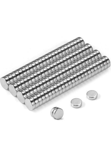 100 Adet Yuvarlak Neodyum Mıknatıs Magnetler Çap:5mm Kalınlık 1,5 mm