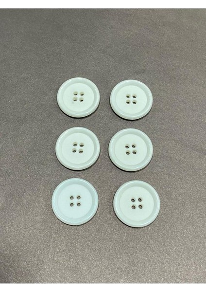 Trençkot Mont Düğmesi Italyan Düğme 6 Lı Set Beyaz 2,5 cm modelleri