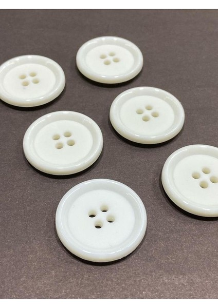 Trençkot Mont Düğmesi Italyan Düğme 6 Lı Set Beyaz 2,5 cm fırsatları