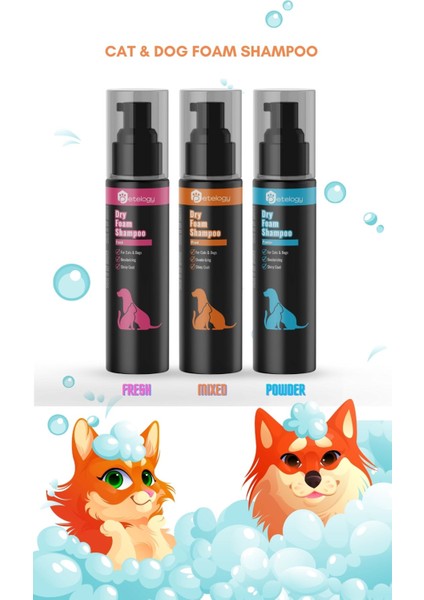 Pudra Parfümlü Köpük Pet Şampuanı 200 ml