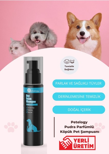 Pudra Parfümlü Köpük Pet Şampuanı 200 ml