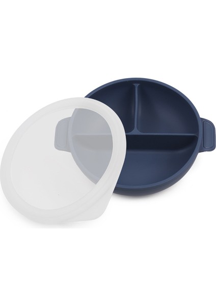 Silikon Beslenme Seti Vakumlu Silikon Mama Tabağı, Paslanmaz Çelik Çatal-Kaşık ve Saklama Kutusu / Lacivert Renk fiyatları