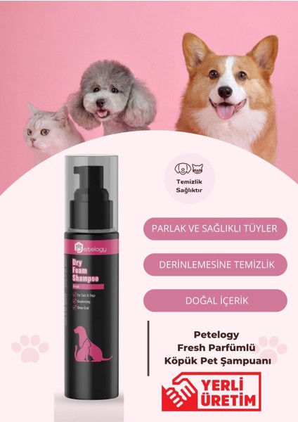 Fresh Parfümlü Köpük Pet Şampuanı 200 ml